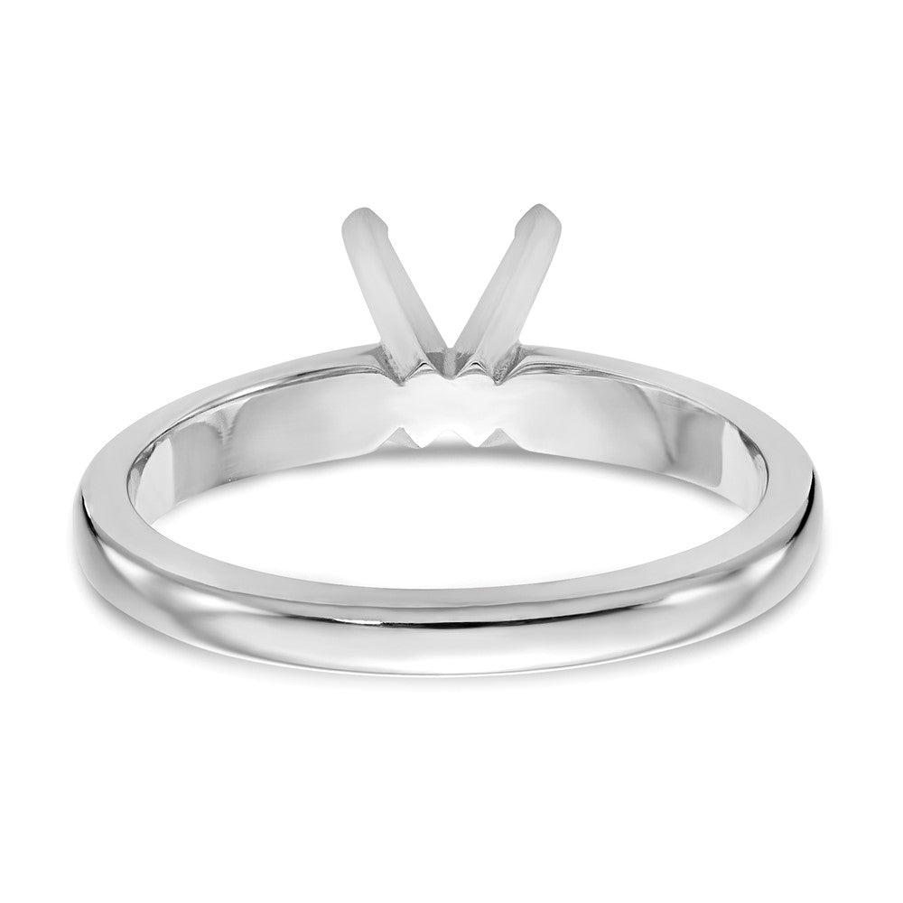 14k White Gold 1 carat Medium-Weight Knife Edge/Half-Round 4-Prong Round Solitaire Ring Mounting