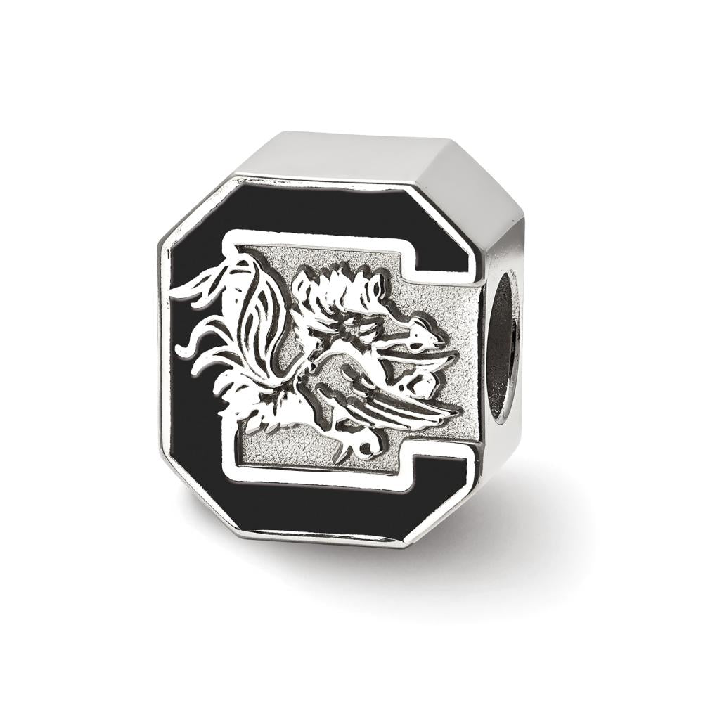 Sterling Silver U of South Carolina Enameled Logo Bead Charm
