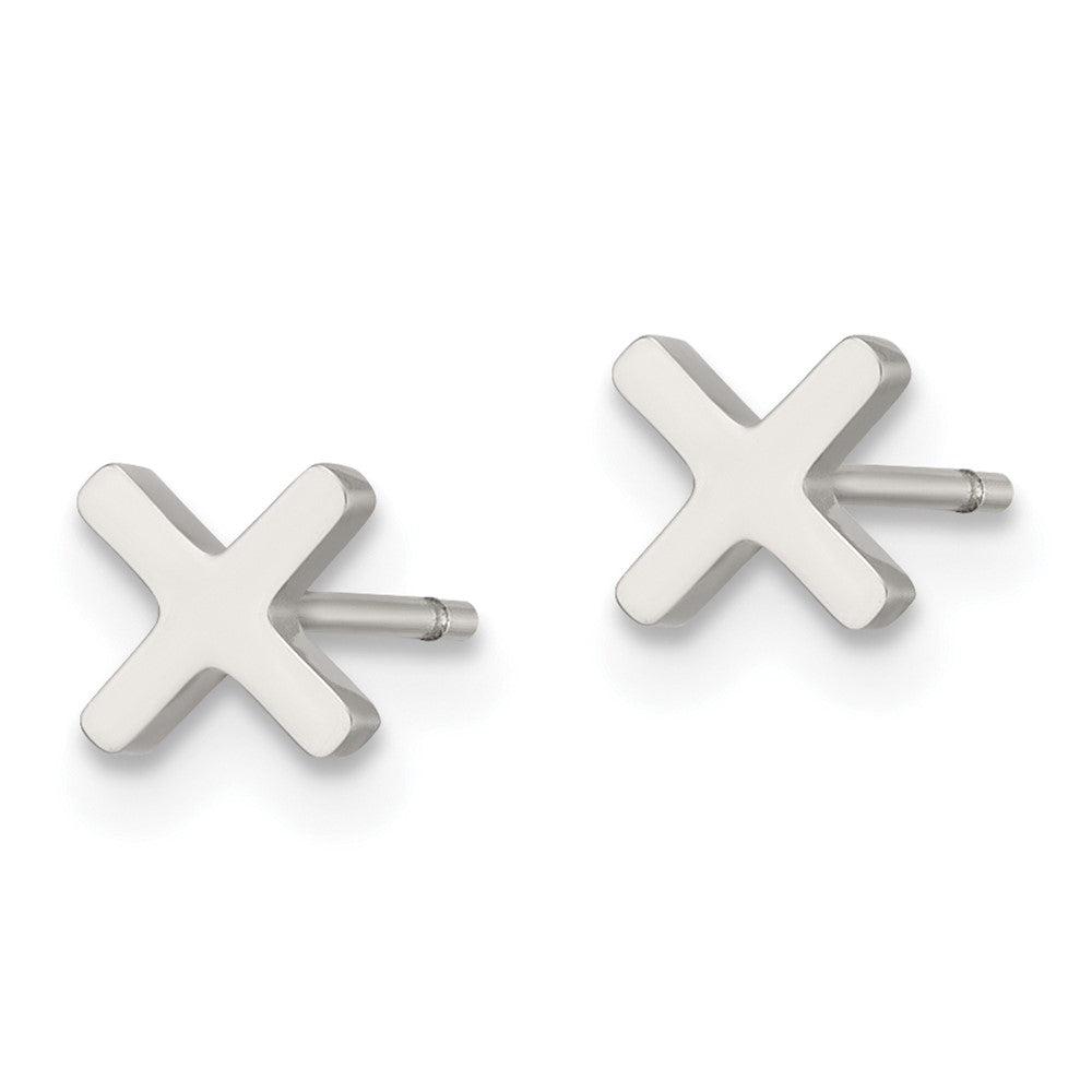 Stainless Steel Polished X Post Earrings