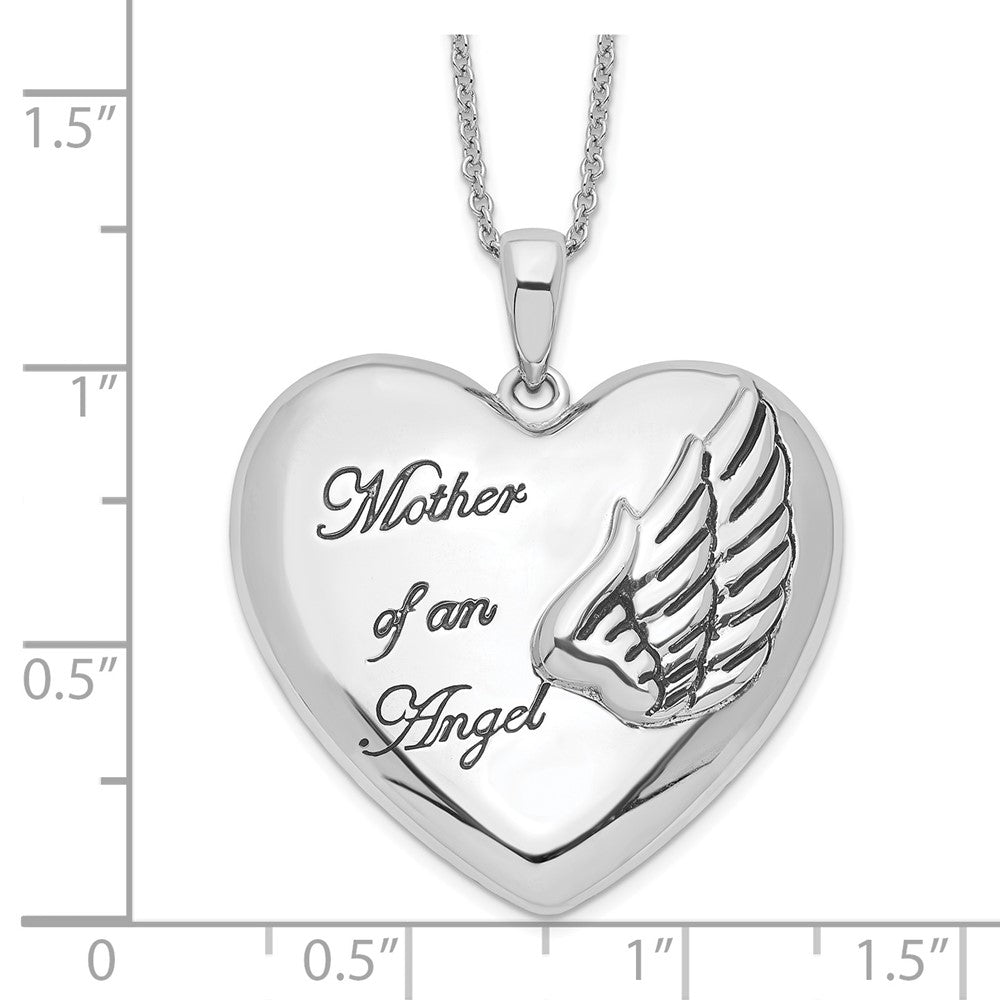 Sentimental Expressions Sterling Silver Rhodium-plated and Antiqued Mother of an Angel 18 Inch Necklace 18 Inches