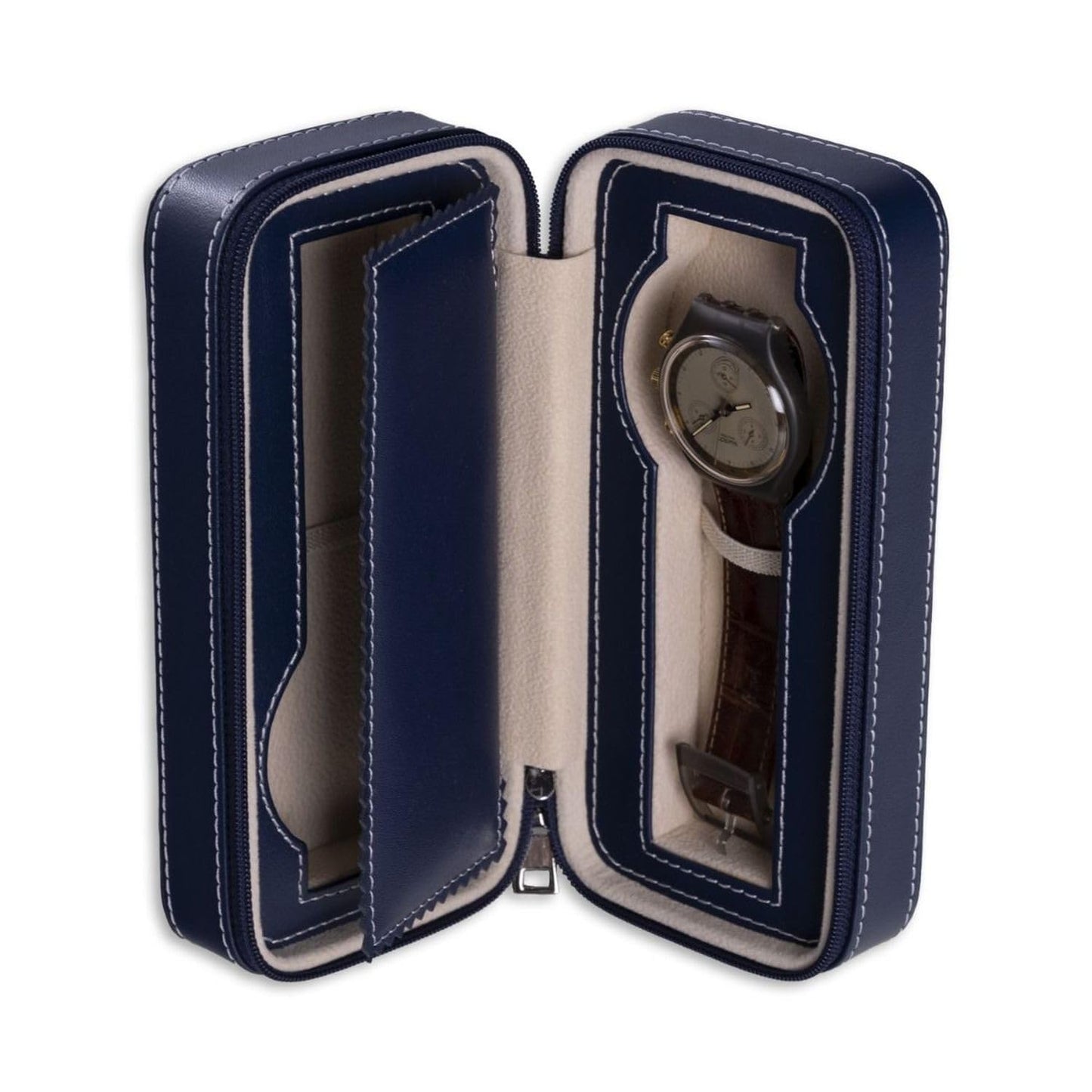 Bey Berk Davidson Blue Leather Two Watch Travel Case