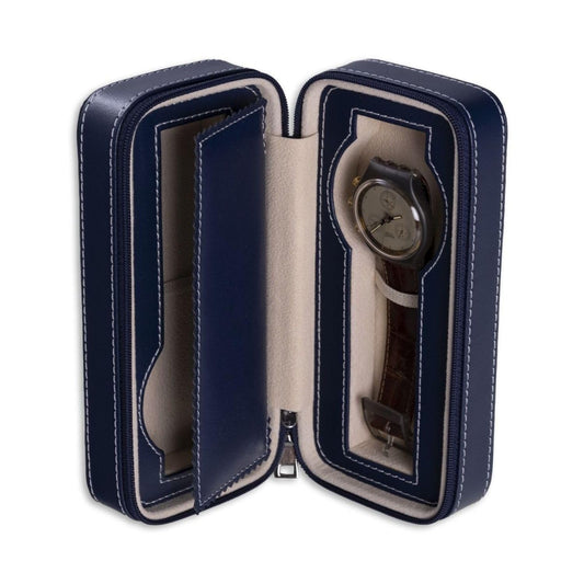 Bey Berk Davidson Blue Leather Two Watch Travel Case