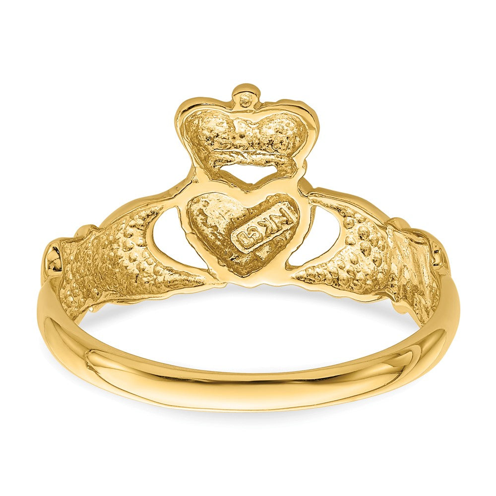 14k Polished Claddagh Ring Size 7