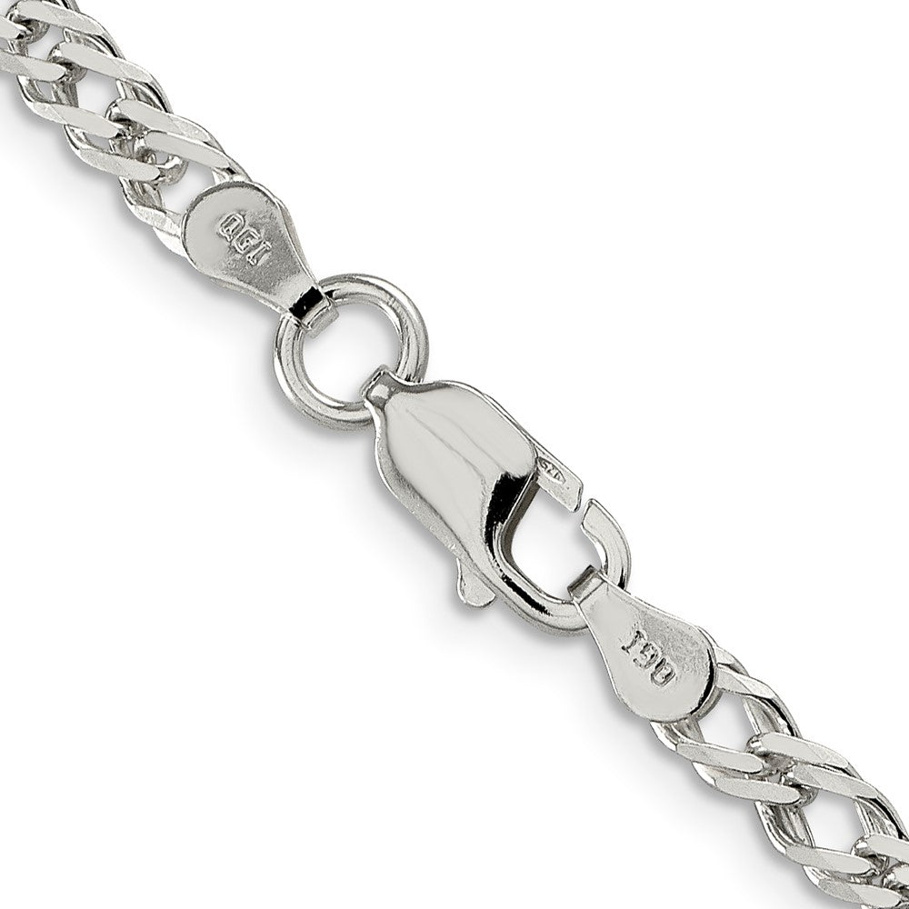 Sterling Silver 4.25mm 6 Side D/C Flat Double Curb Chain 20 Inches