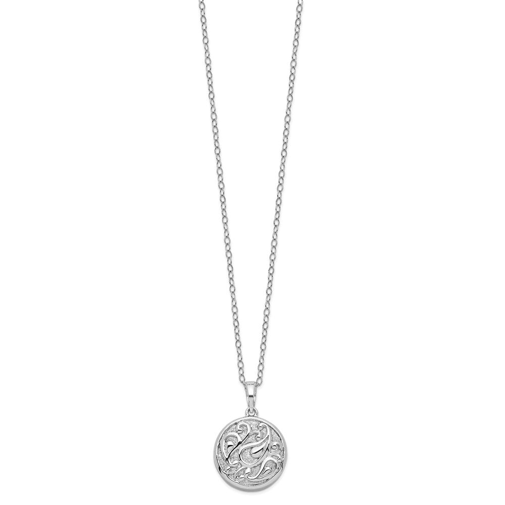 Sentimental Expressions Sterling Silver Rhodium-plated Tear in Circle Ash Holder 18 Inch Necklace 18 Inches