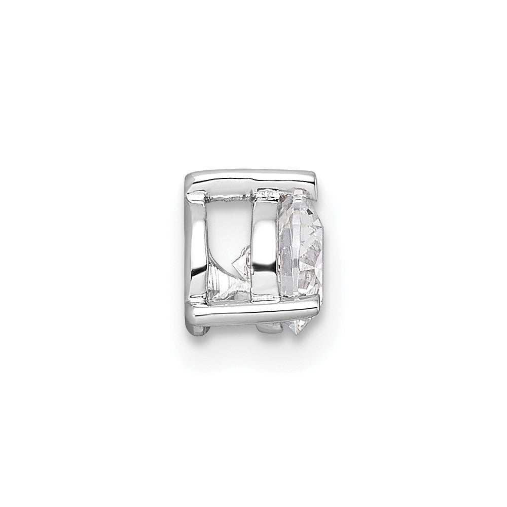 14k White Gold 1/2 carat Lab Grown Diamond VS/SI+ G+ Round Complete Three Prong Chain Slide Pendant