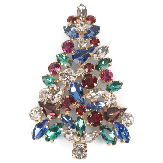 Roman Crystal Christmas Tree Pin