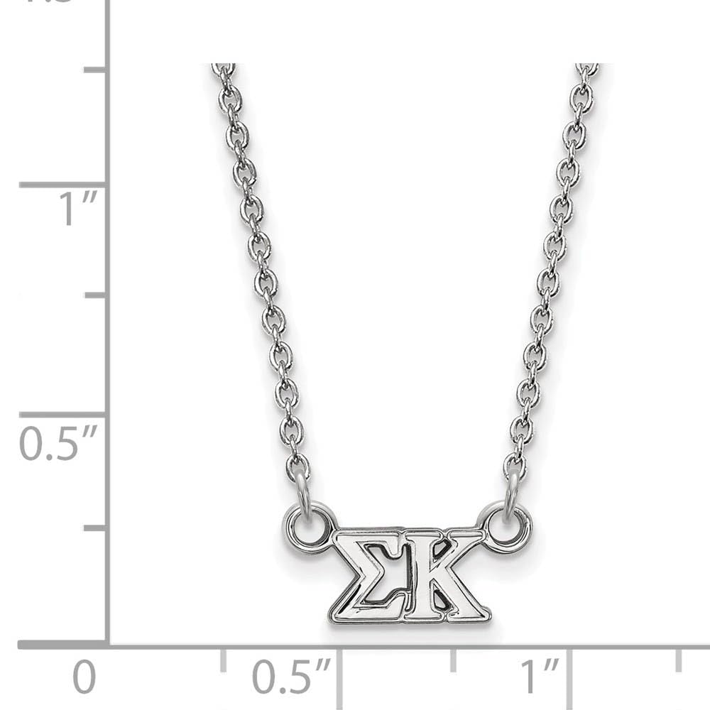 Sterling Silver 18in Official Licensed Greek Sororities Sigma Kappa (??) XS Pendant w/ Necklace