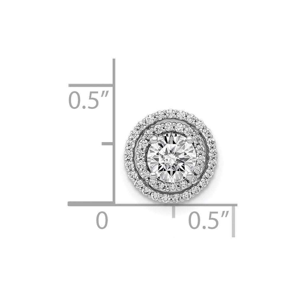 14k White Gold 5.2mm Center 1/5ct. Diamond Semi-mount Chain Slide