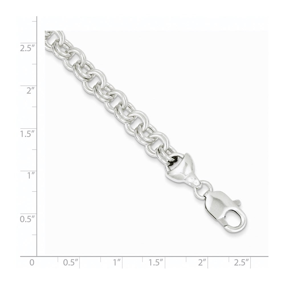 Sterling Silver 7.5inch Double Link Bracelet 7.5 inches