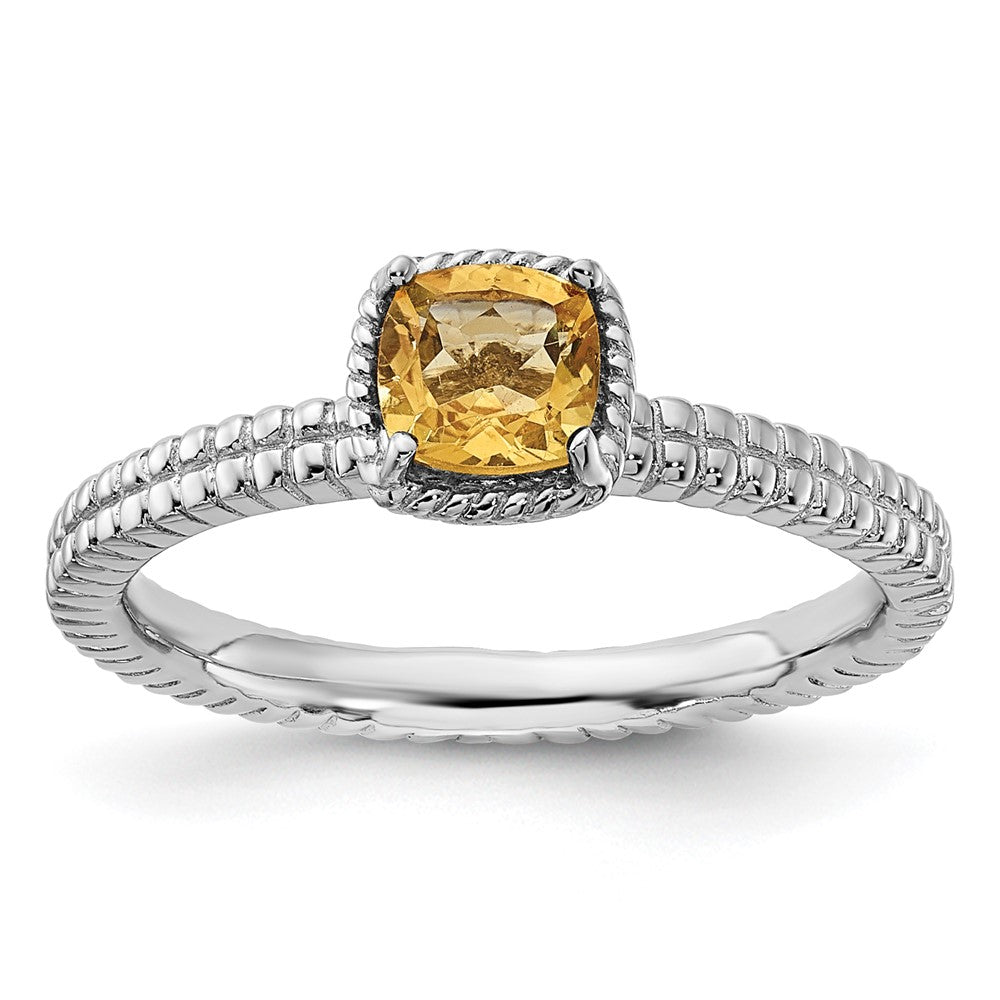 Sterling Silver Stackable Expressions Citrine Ring