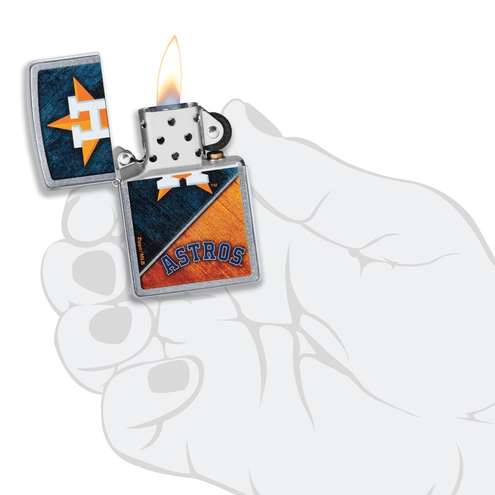 Zippo Street Chrome Houston Astros Color Image MLB Lighter