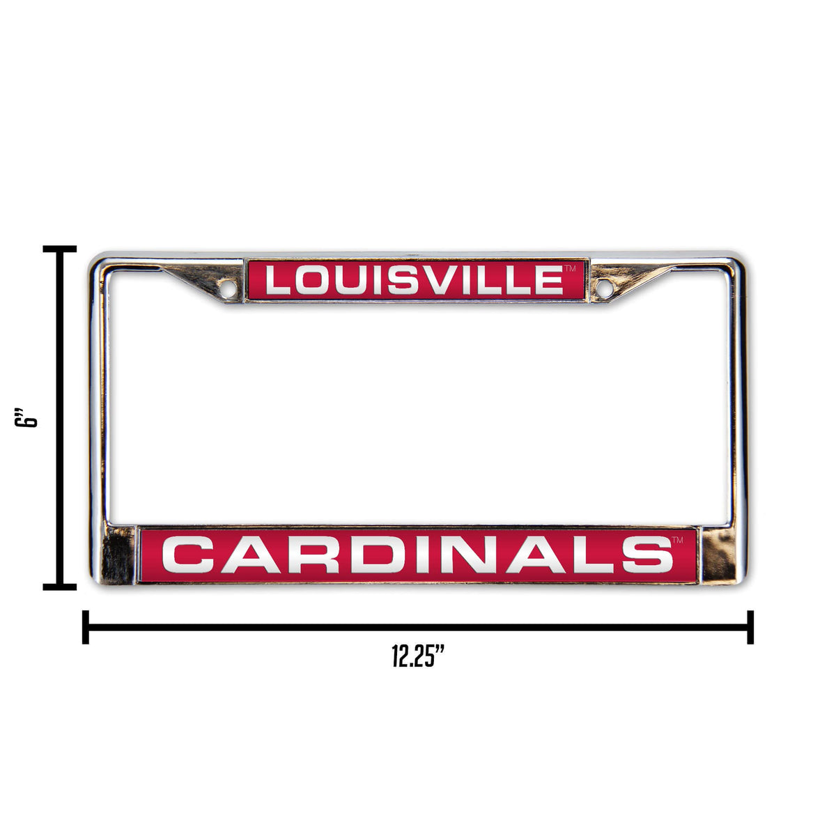 Louisville-Cardinal's Chrome Metal Laser Cut License Plate Frame