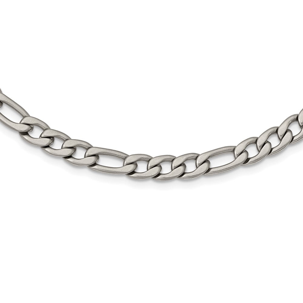 Stainless Steel Satin 7mm 18in Figaro Chain