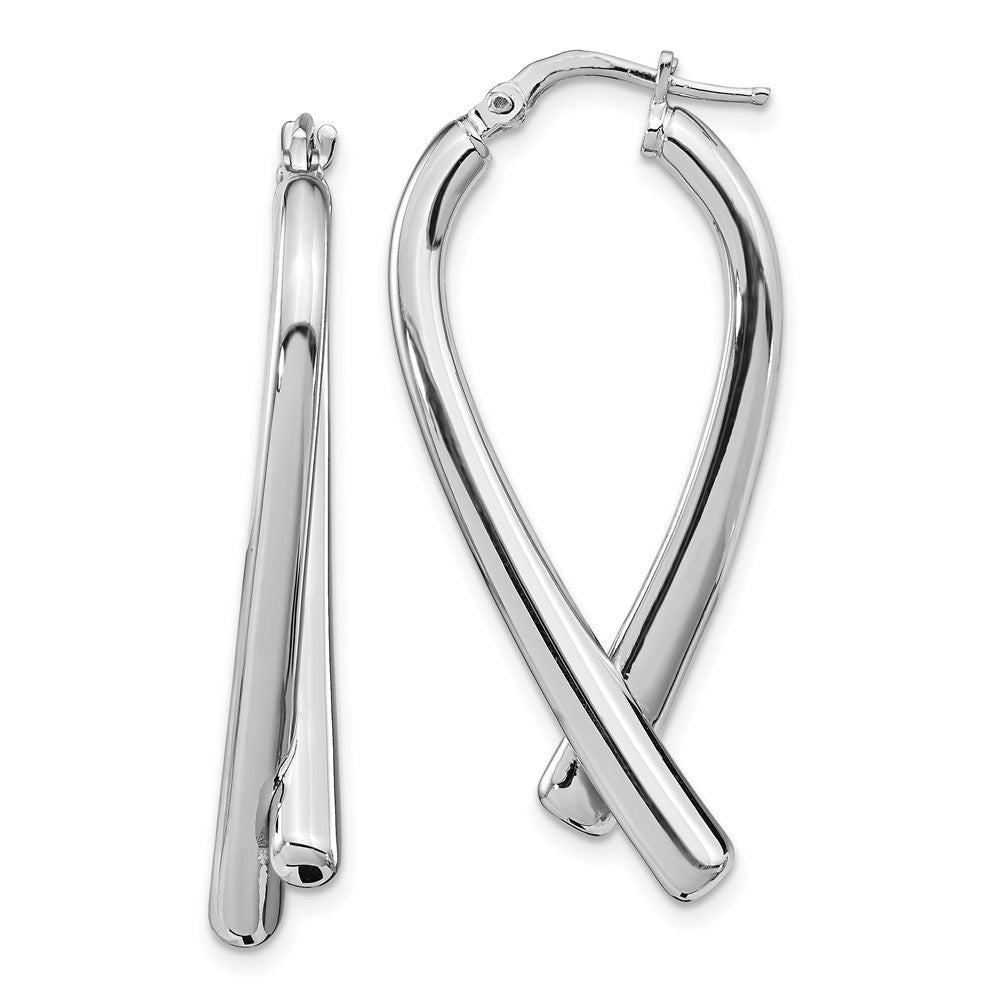 Sterling Silver Rhodium-plated Polished Post Dangle Earrings