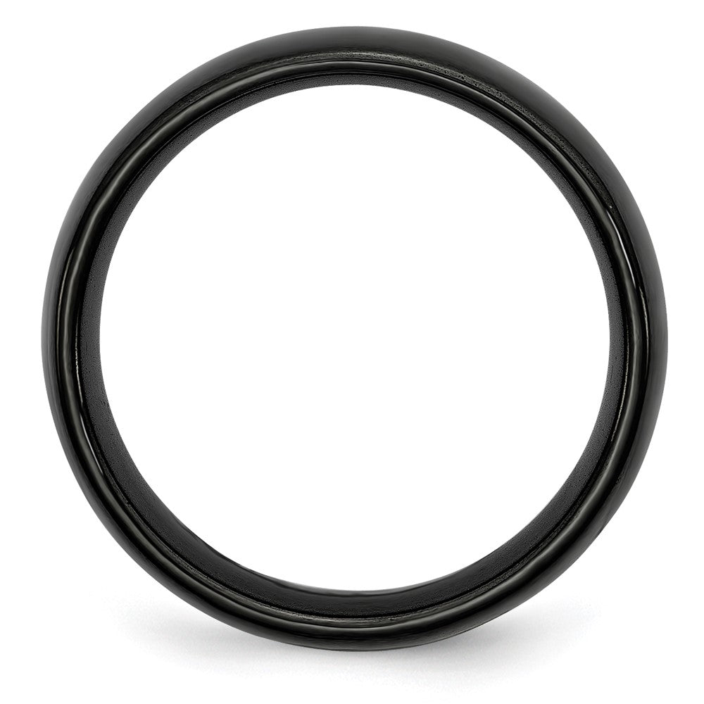 Black Ceramic 6mm Polished Band Size - 6