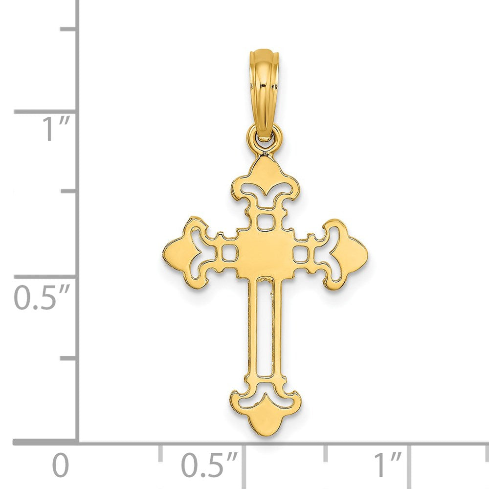 14K Budded Cross Charm