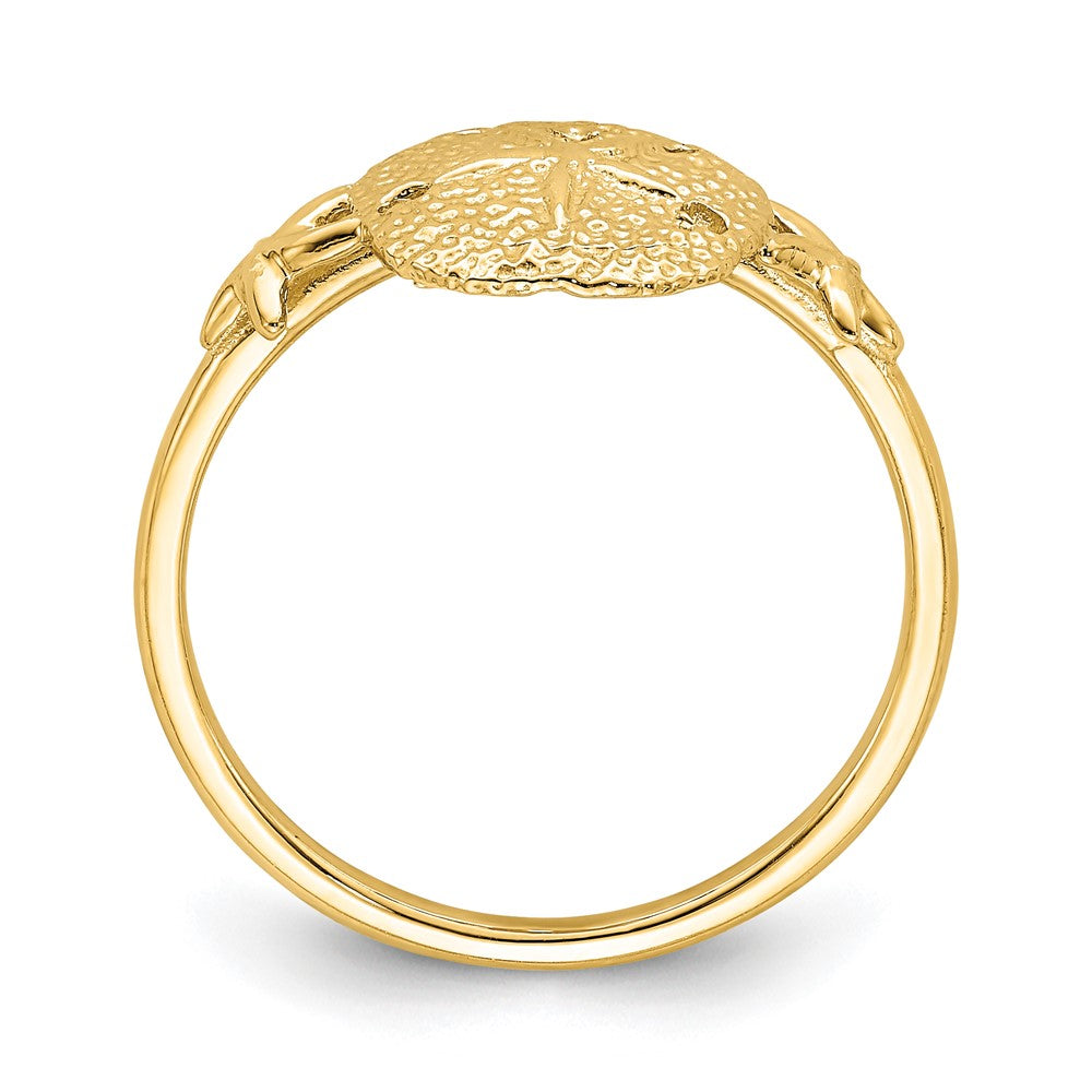 14K Polished Sand Dollar Ring Size 7