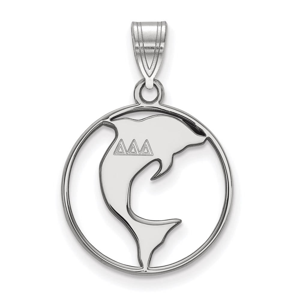 Sterling Silver Official Licensed Greek Sororities Delta Delta Delta (???) Small Circle Pendant
