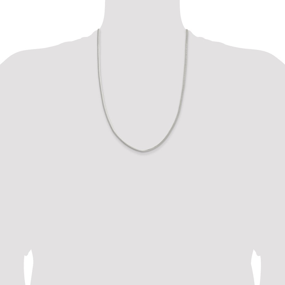 Sterling Silver 3.3mm Flat Oval Snake Chain 24 Inches