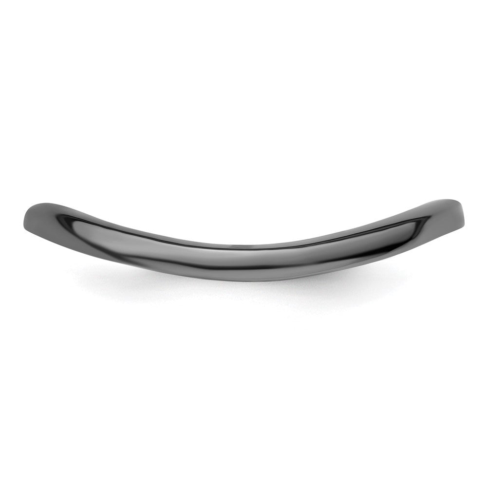 Sterling Silver Stackable Expressions Polished Black-plated Wave Ring Size -6