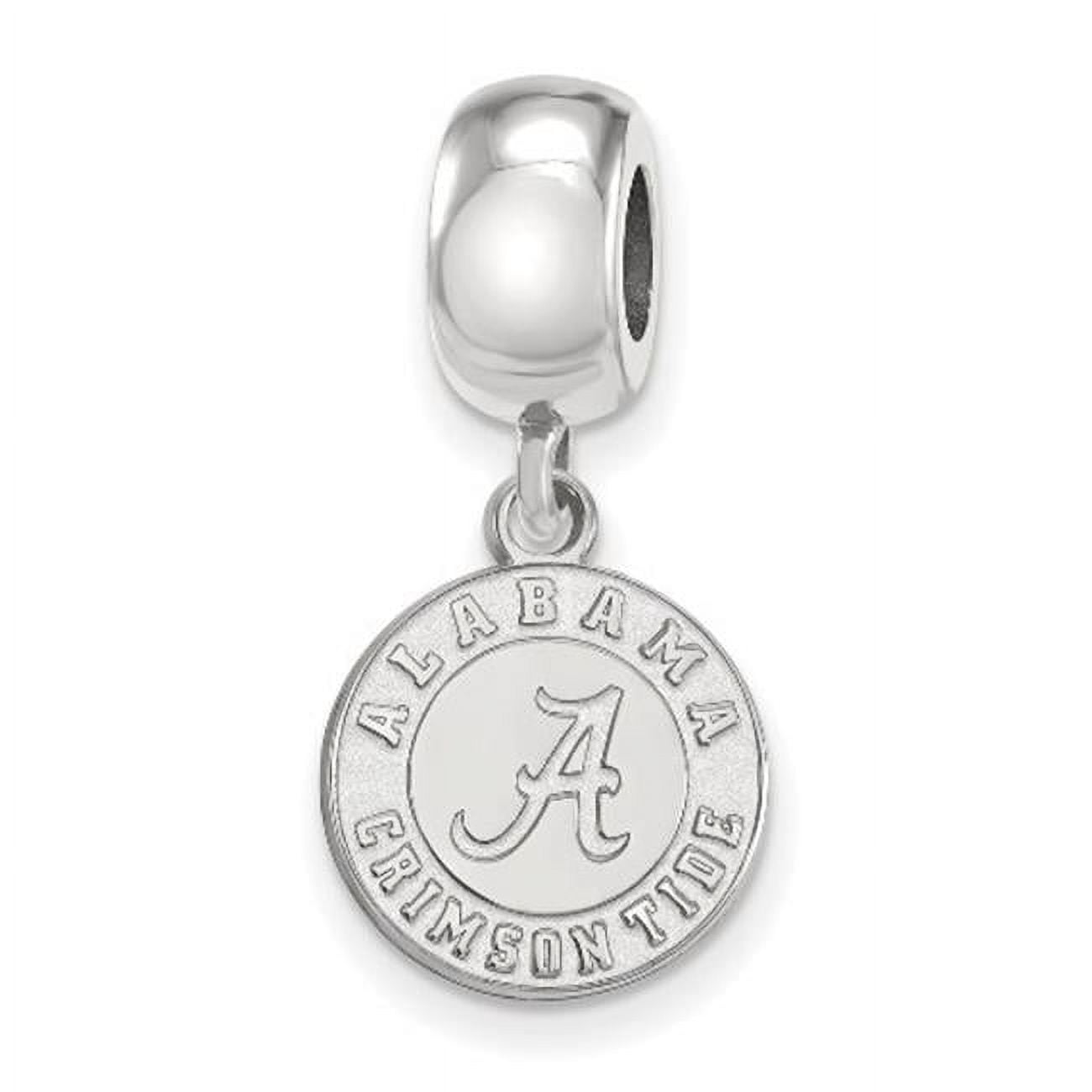 Sterling Silver Rhodium-plated LogoArt University of Alabama Crimson Tide Small Dangle Bead Charm