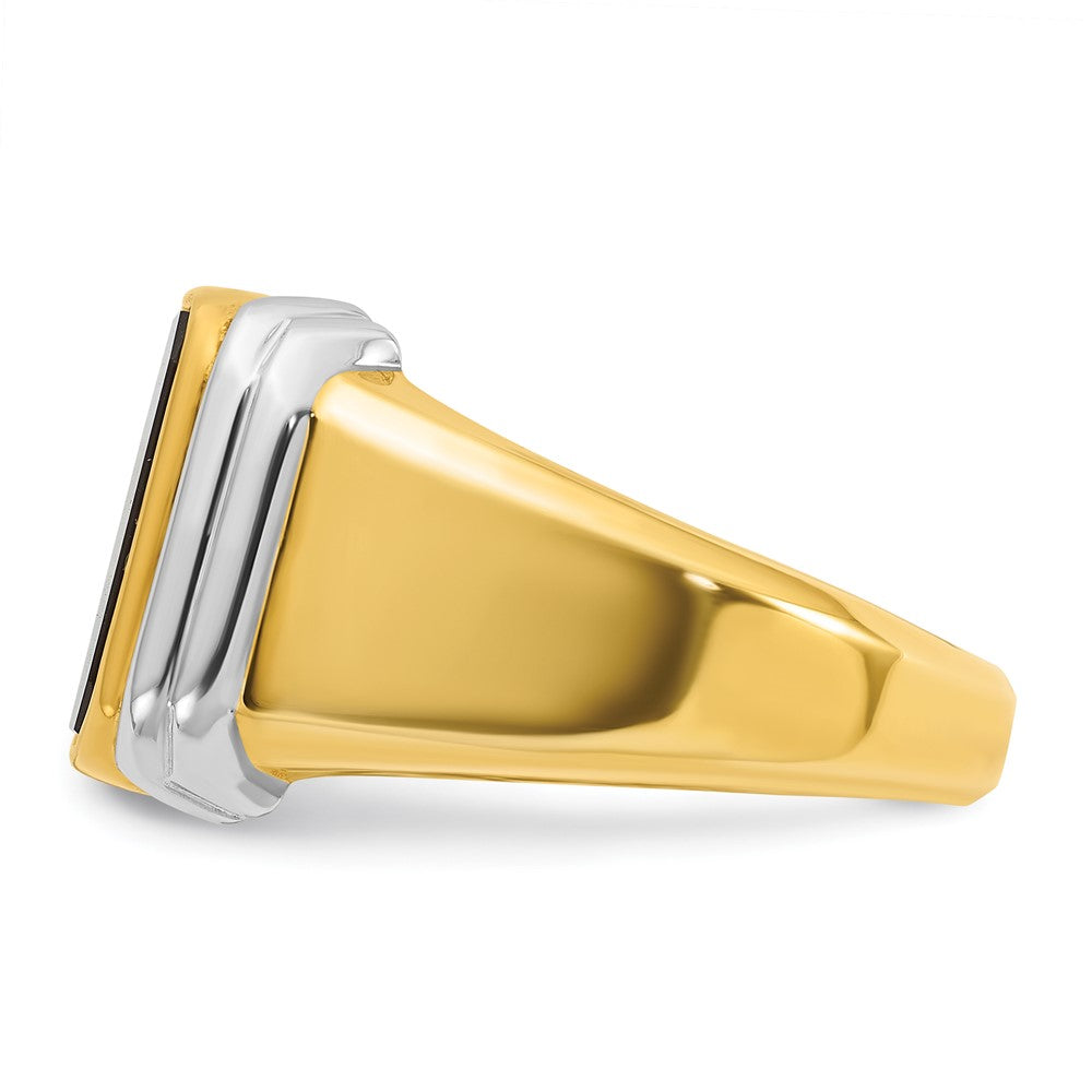 14k Two-tone IBGoodman Men's Onyx Complete Ring