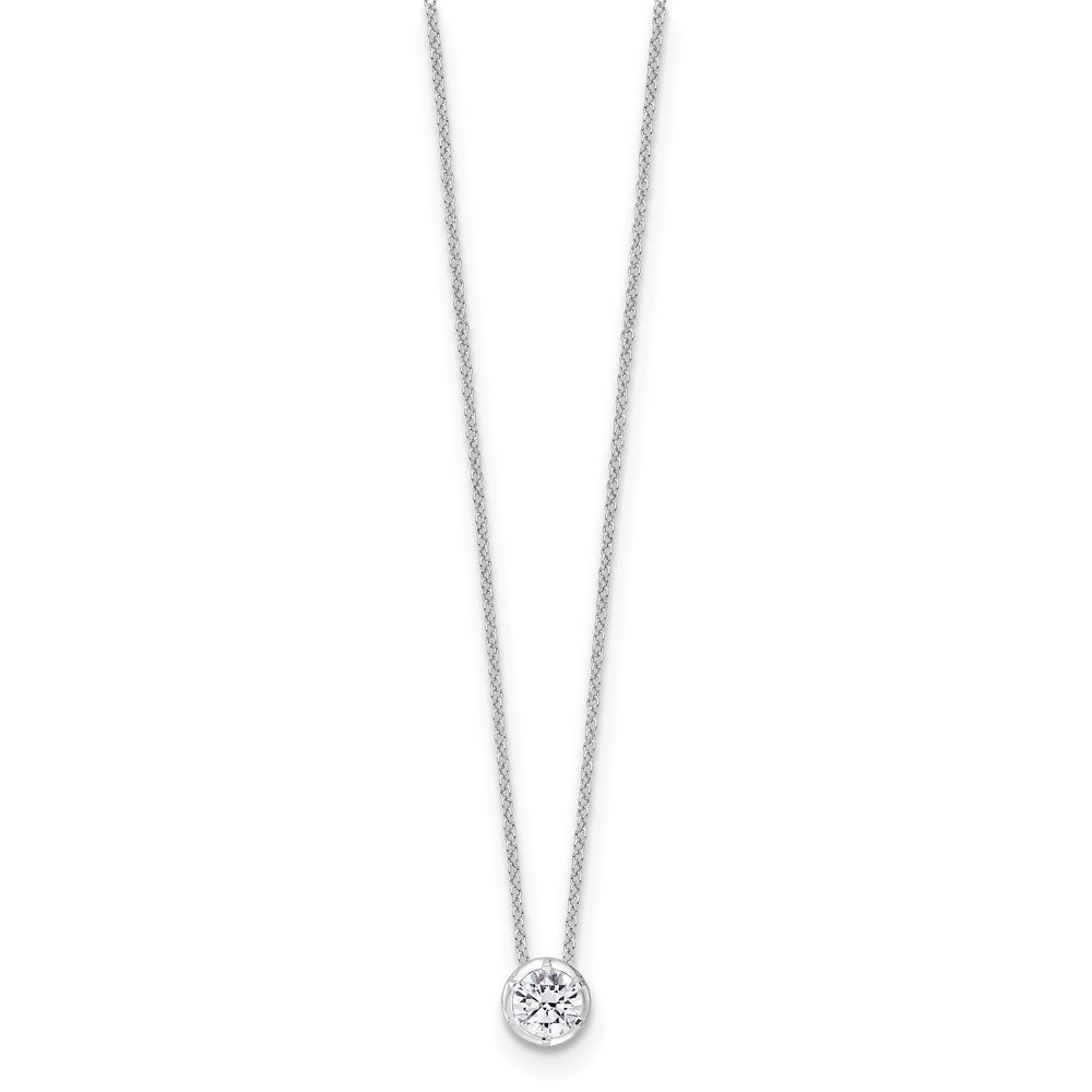 True Origin 14k White Gold 5/8 carat Lab Grown Diamond VS DEF 18 inch Solitaire Slide Necklace