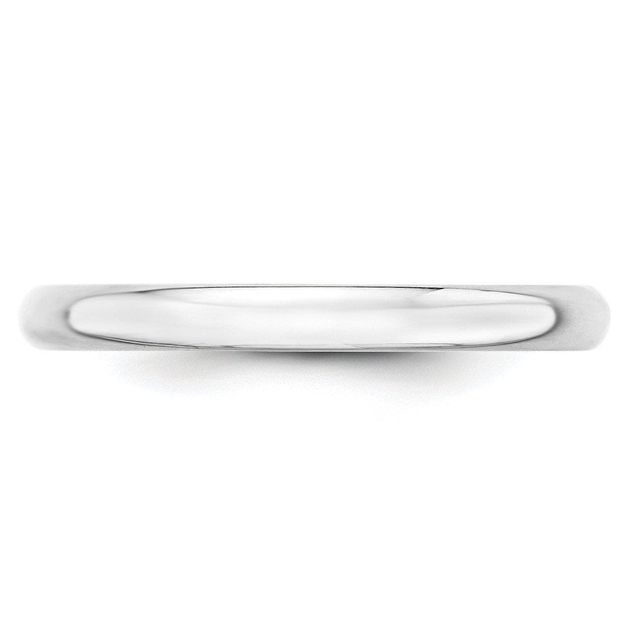10k White Gold 2.5mm Lightweight Half Round Wedding Band Size 8.5 1WHRL025