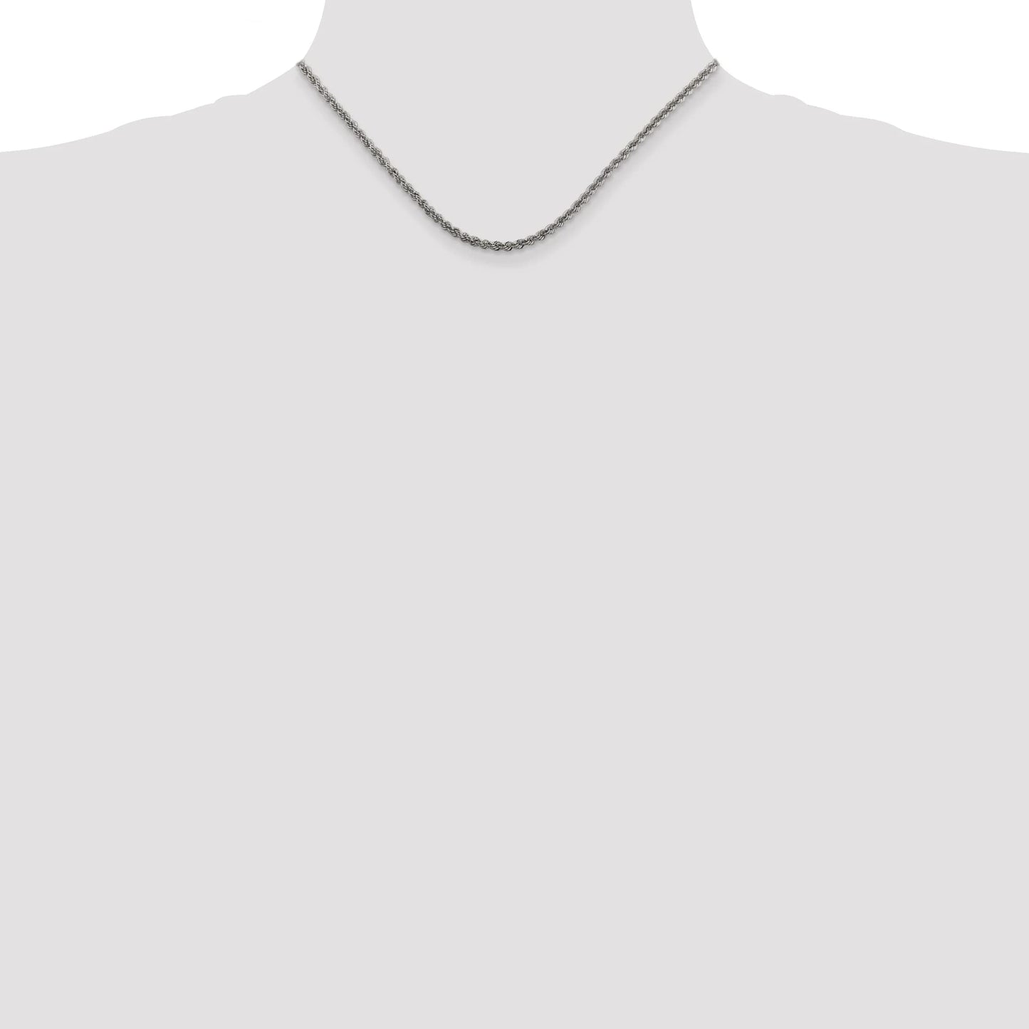 Sterling Silver 2.5mm Solid Rope Chain