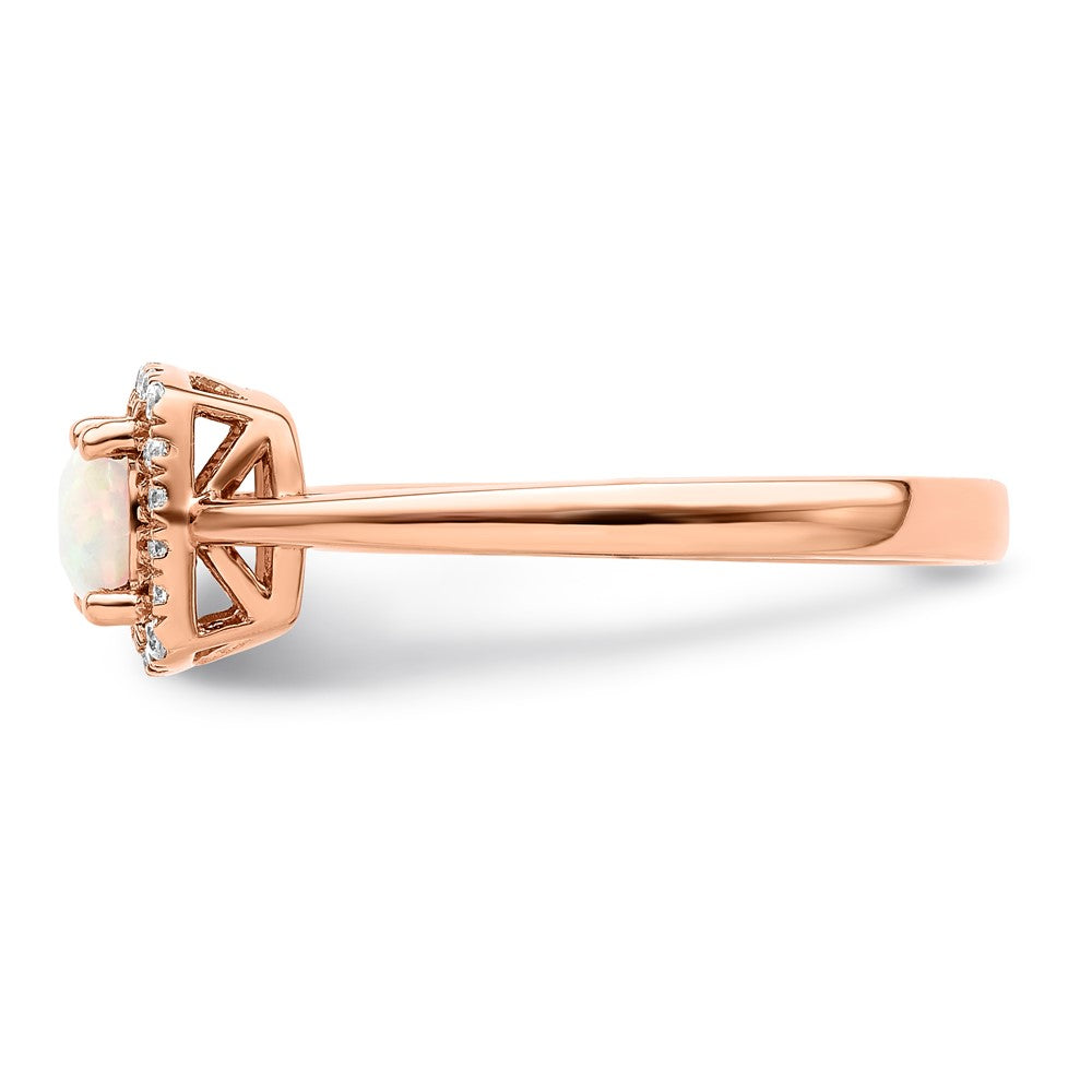 SS ANT Created Opal and Diamond Ring
