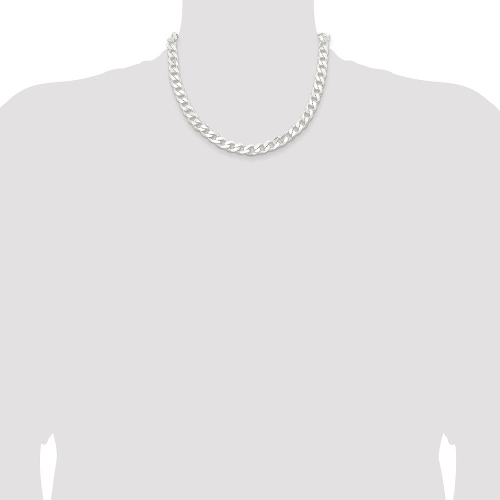 Sterling Silver 9.3mm Curb Chain 18 Inches