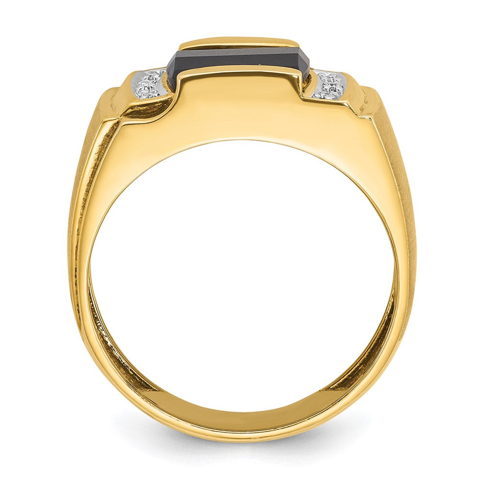 14k White Gold IBGoodman Men's Satin Onyx and Diamond Ring Mounting