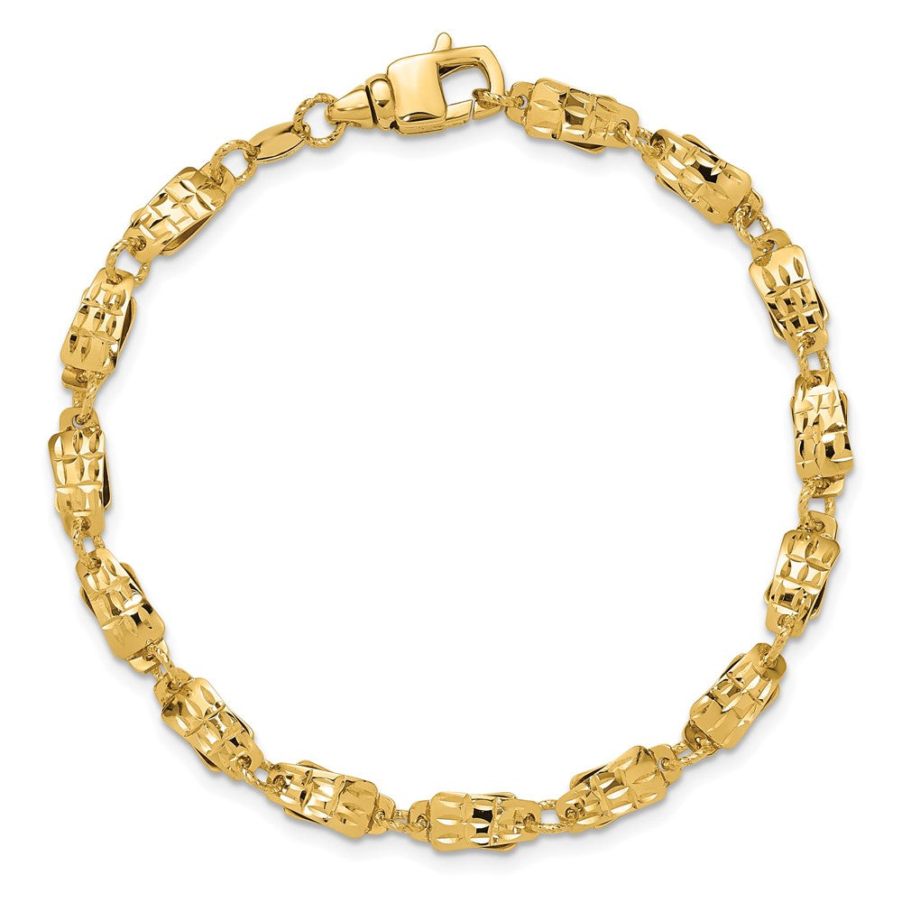 14K Polished Fancy Link Bracelet 7.5  inches