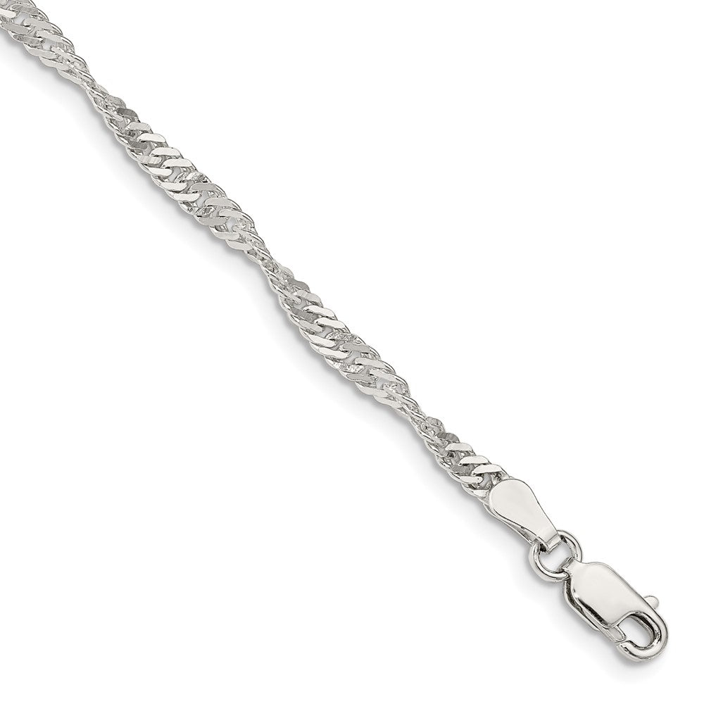Sterling Silver 3mm Singapore Chain 8 inches