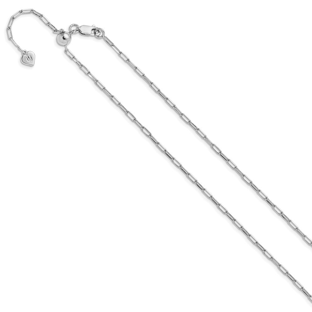 SS RH-plated Adjustable 2mm Paperclip Flat Oval Link Chain