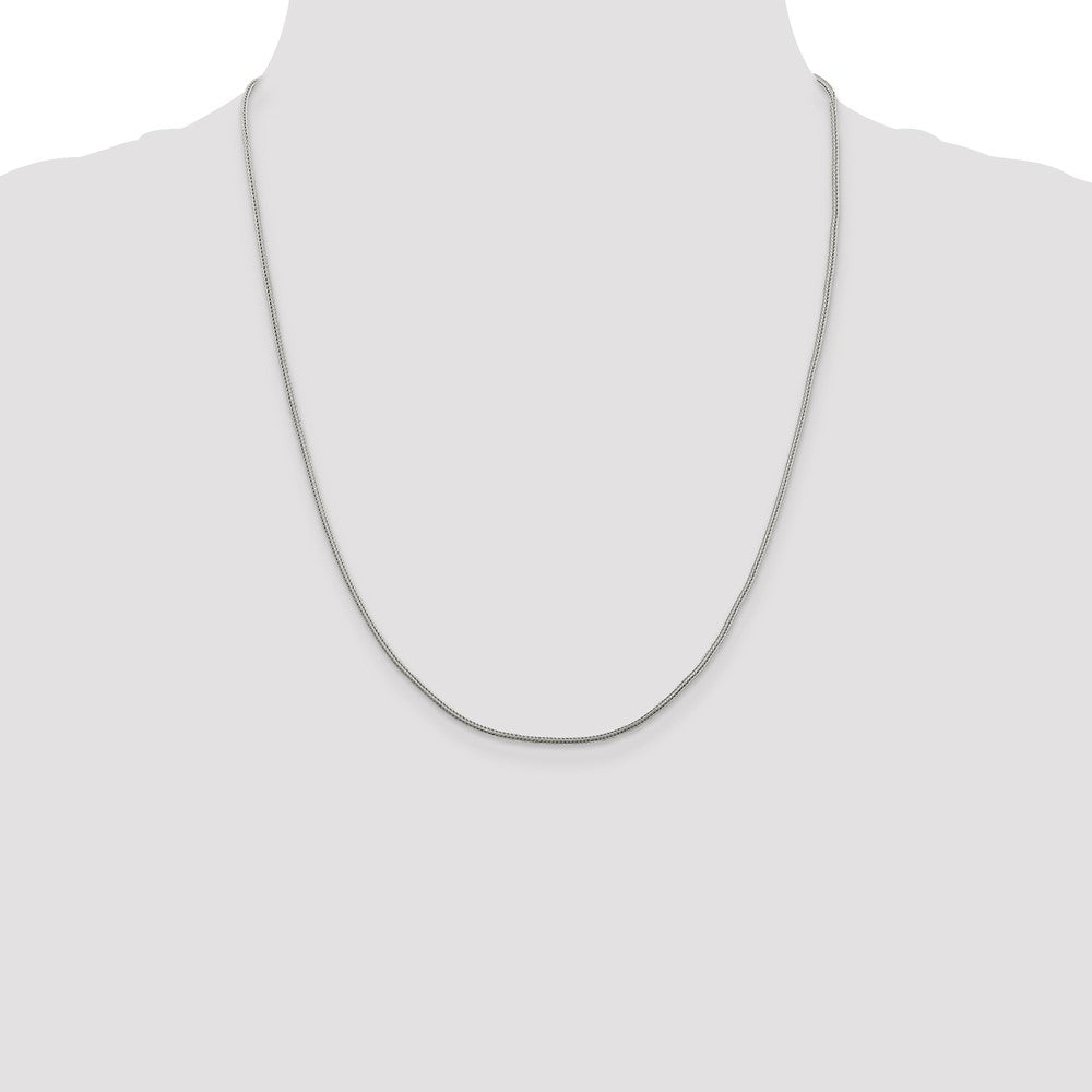 Sterling Silver 1.25mm Diamond-cut Round Franco Chain 20 Inches