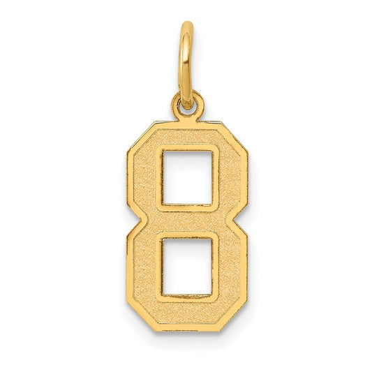 14k Medium Satin Number 8 Charm