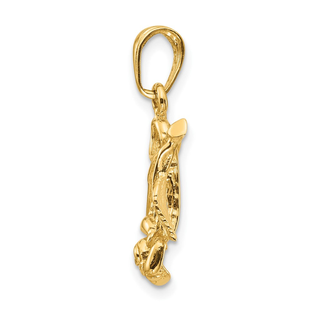 10k Rose Pendant Yellow Gold