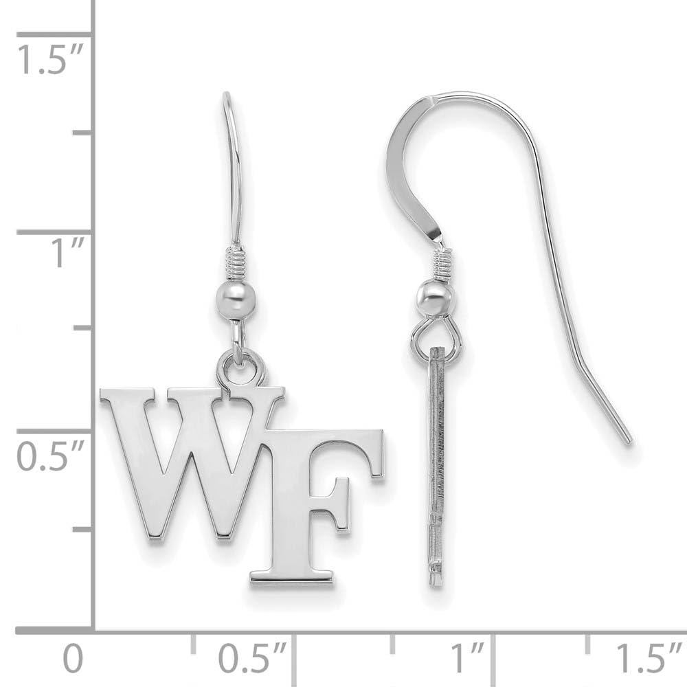 LogoArt Sterling Silver Wake Forest University Small Dangle Earrings Wire
