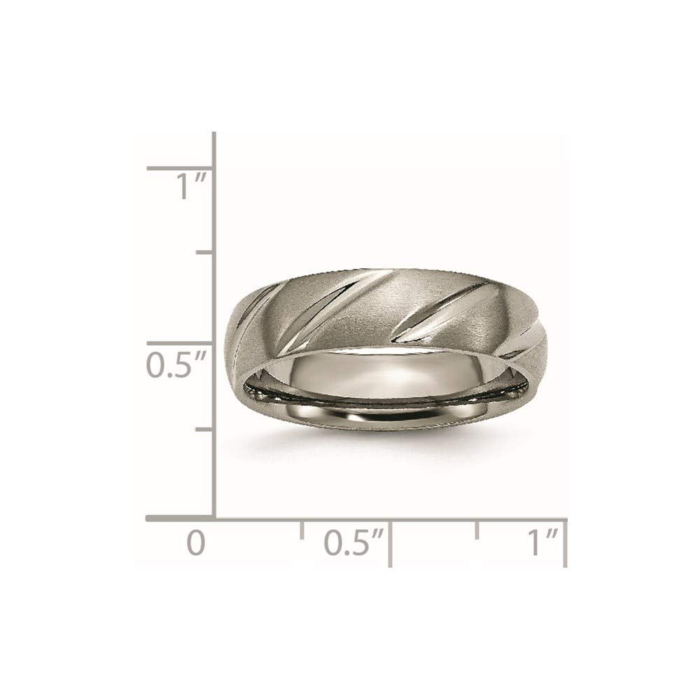 Titanium Satin 6mm Swirl Design Band Size - 11.5