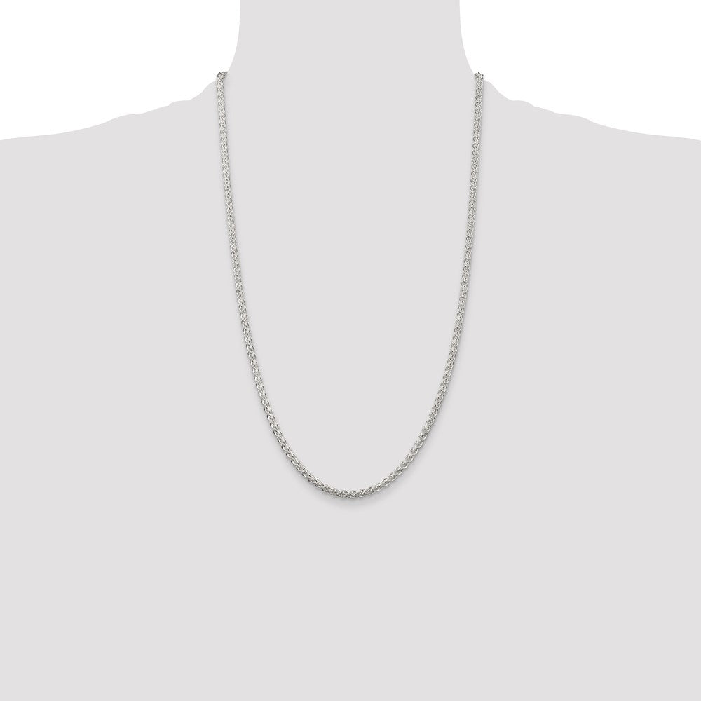 Sterling Silver 3mm Round Spiga Chain 26 Inches