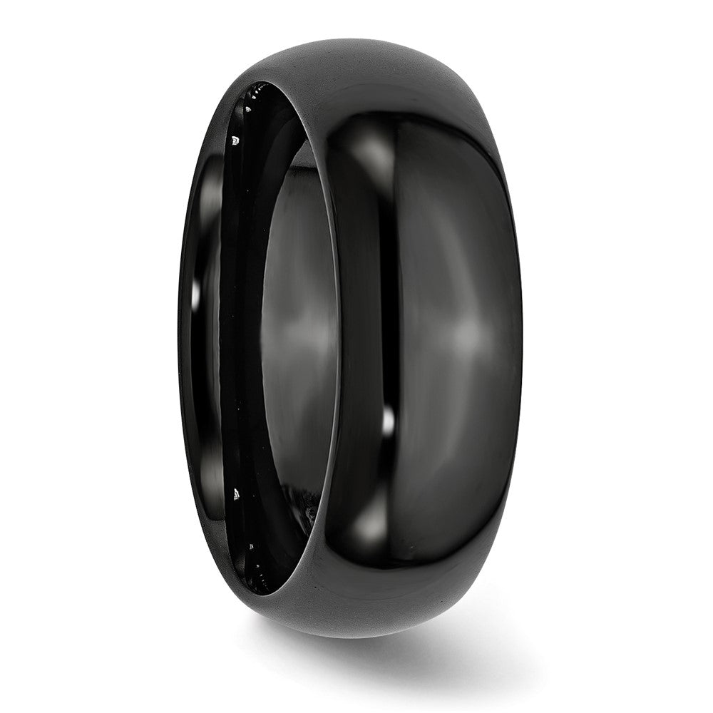 Black Ceramic 8mm Polished Band Size - 9