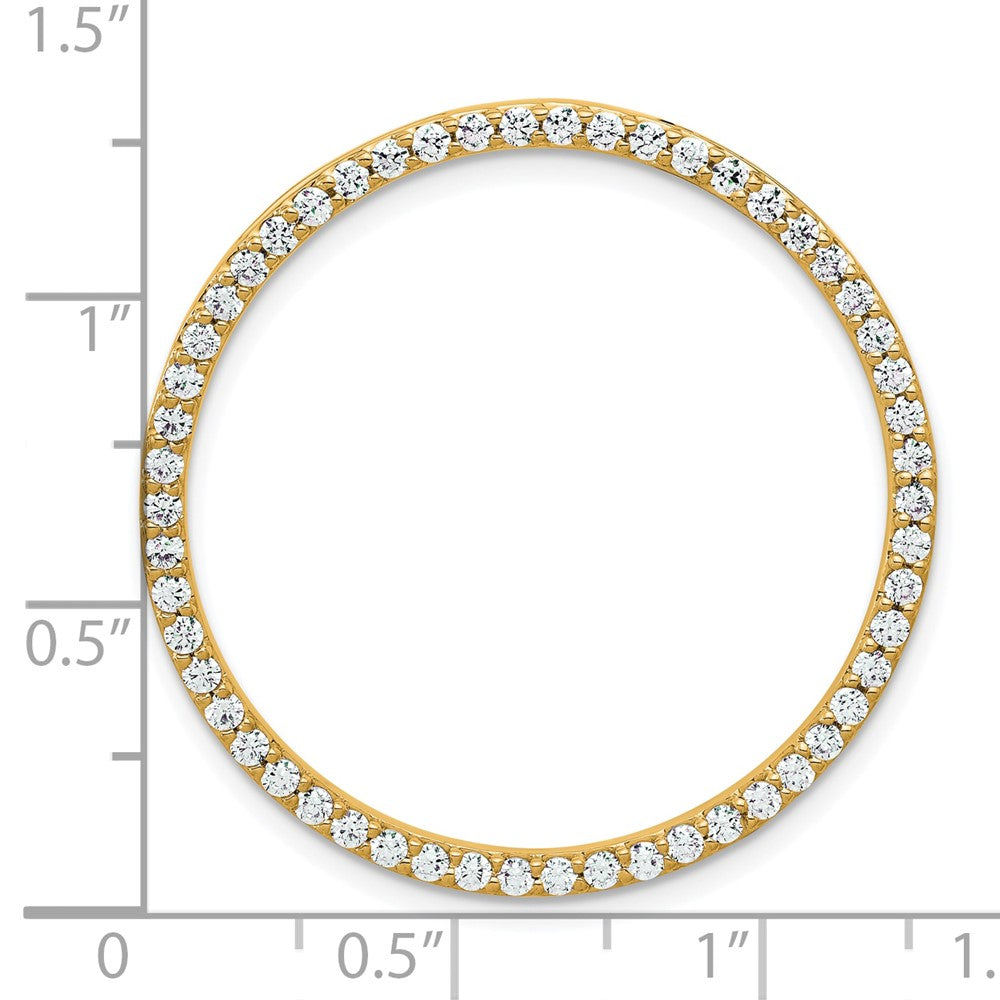 14k 1 carat Lab Grown Diamond VS/SI+ G+ Circle Chain Slide Pendant