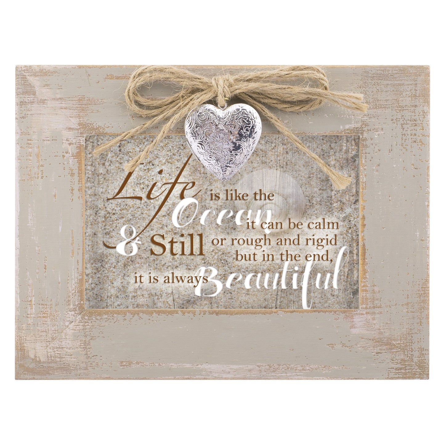 Cottage Garden Life Like Ocean Beautiful Calm Still Ivory Distressed Jewelry Music Box Plays Wonderful World