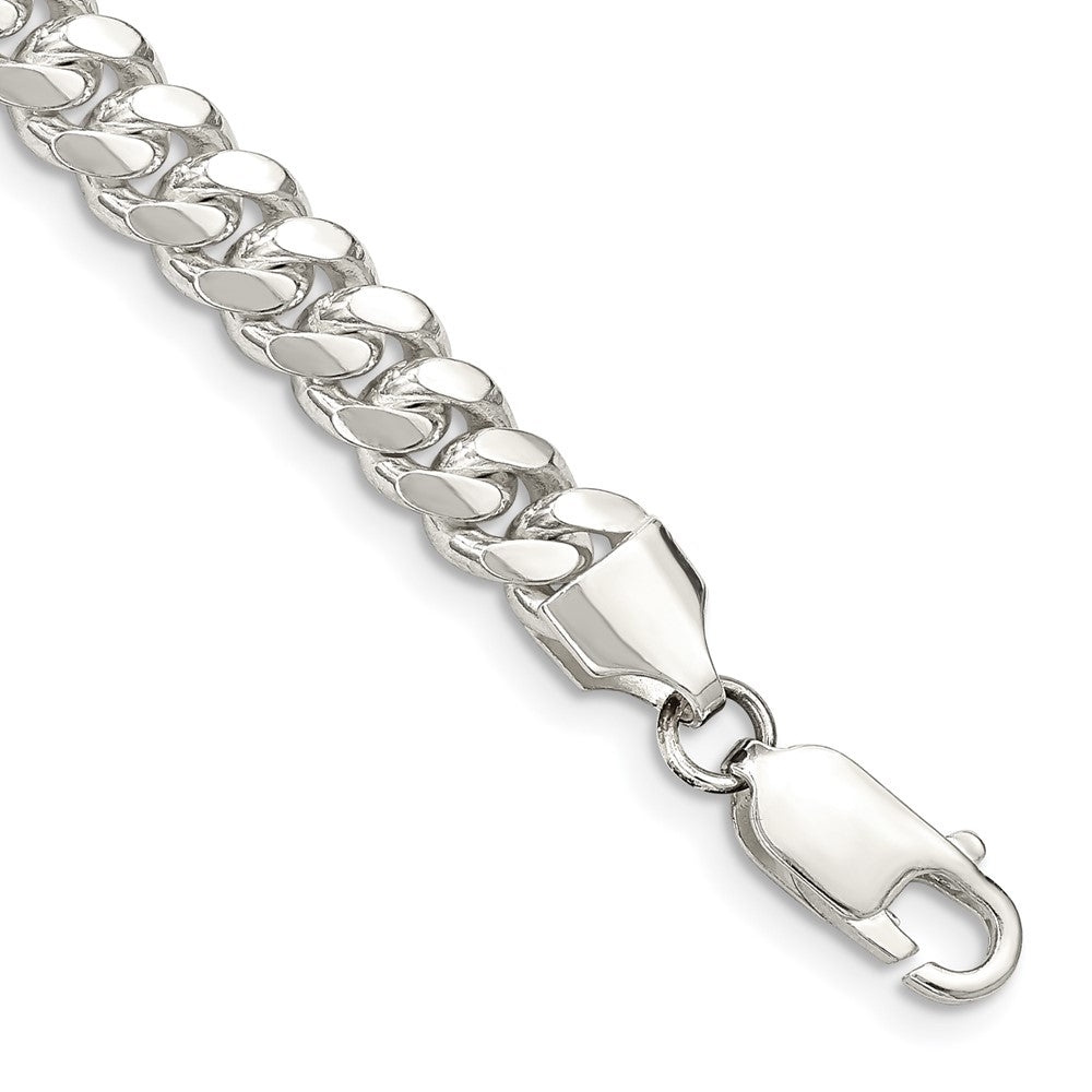 Sterling Silver 6.4mm Polished Domed Curb Chain 8 inches
