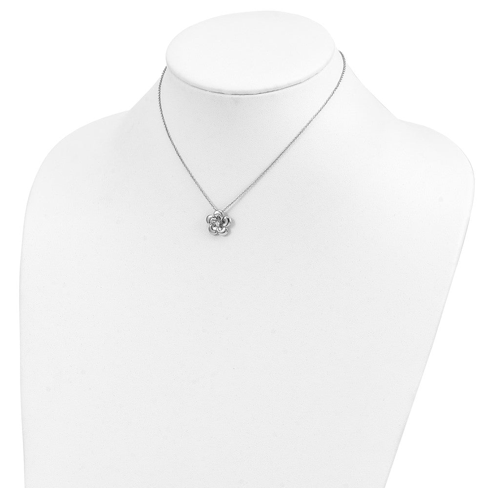 Sentimental Expressions Sterling Silver Rhodium-plated CZ Be A Blessing 14in. Necklace with 2in. ext 18 Inches