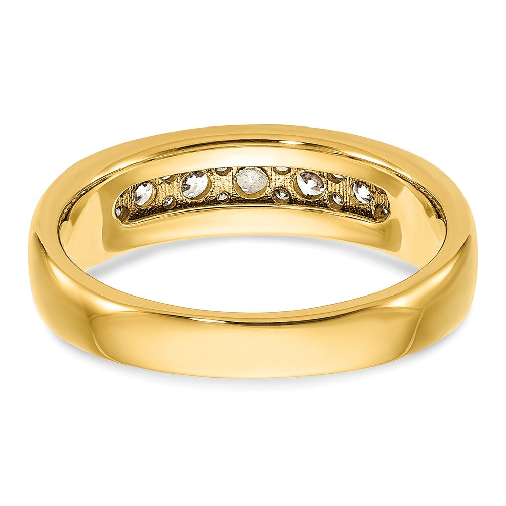 IBGoodman 14k with White Rhodium 1 1/2 carat Lab Grown Diamond VS/SI+ G+ Seven Stone Complete Polished Men's Ring