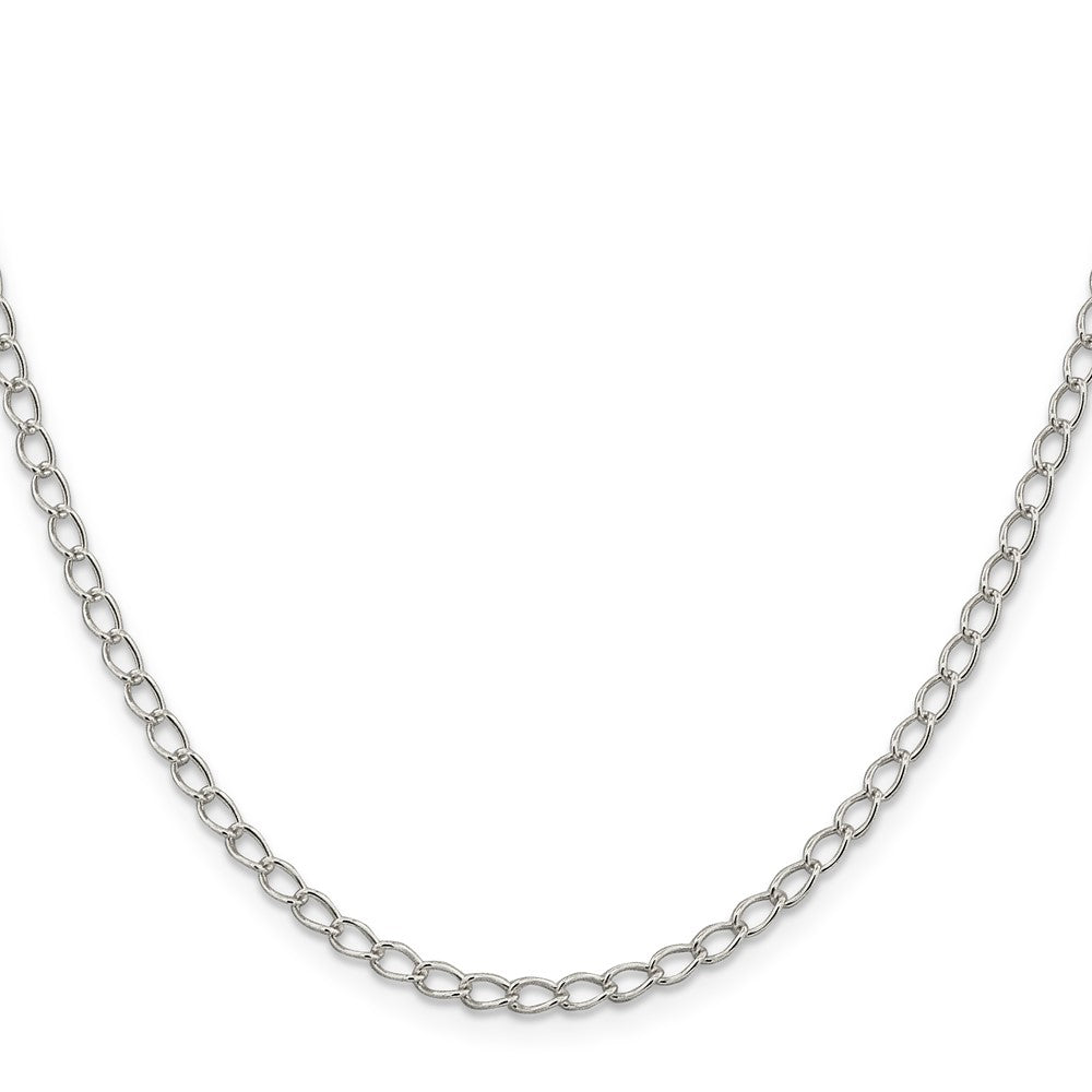 Sterling Silver 3mm Half Round Wire Open Curb Chain 24 Inches