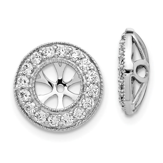 14k White Gold 5/8 carat Lab Grown Diamond VS/SI+ G+ with 6 mm Earring Jacket